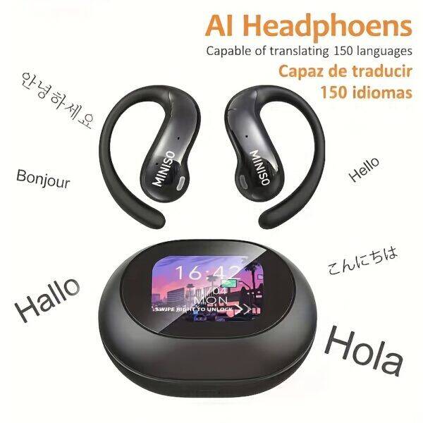 1 سماعة أذن ذكية للترجمة MINISO MS188 AAI، تدعم 150 لغة